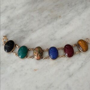 Vintage 1950s 12k Gold Filled Scarab Bracelet